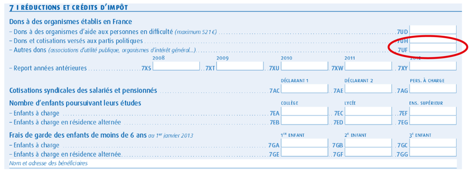 Feuille d'impôt